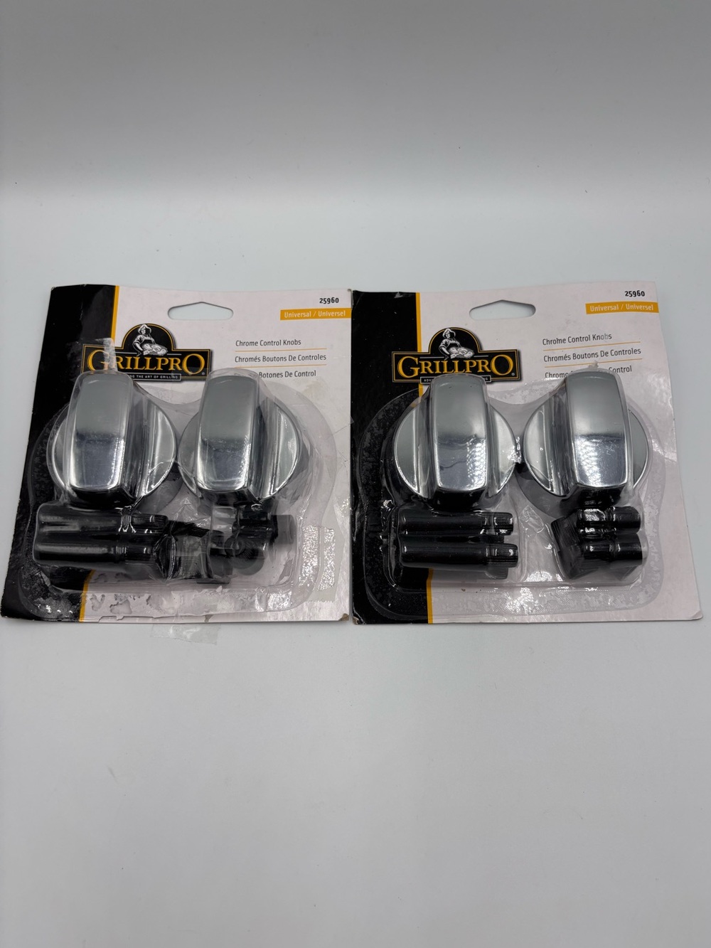 (4) Grillpro Chrome Control Knobs for Large D Shaped Valve Stems Universal 25960